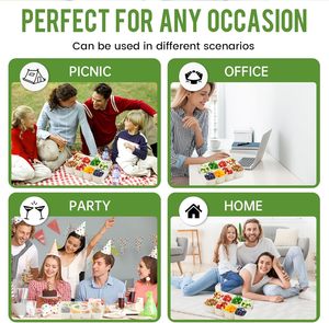 Contenedor de Almacenamiento de Especias Portátil de Plástico para Cocina, Caja para Snacks, Bandeja Dividida para Servir con Tapa y Asa - Product Image 6