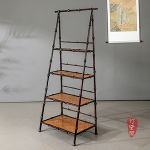 Bamboo Display <b>Shelf</b> Rectangular <b>Standing</b> Type For Living Room Storage Organization - Product Image 2