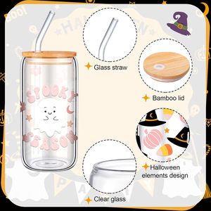 Verre à eau ou à bière personnalisable <span class=keywords><strong>de</strong></span> 16 oz avec logo, couvercle en bambou et paille – Idéal pour les réunions, les fêtes et les cadeaux - Product Image 5
