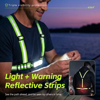 Lampe de course à haute visibilité réglable de 550 lumens pour coureurs, lampe de poitrine rechargeable à intensité variable pour la marche nocturne