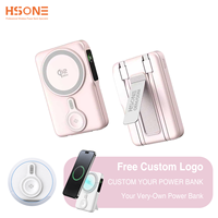 Batterie externe LDB20s avec écran LED latéral, charge sans fil magnétique 15W, charge filaire PD 20W, câble intégré, support, 10000mAh, personnalisable OEM