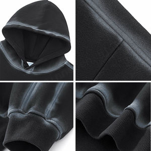 Otoño e Invierno logotipo personalizado lujo de gran tamaño peso pesado polar cálido algodón fabricantes 350 Gsm pulóver hombres Sudadera con capucha - Product Image 4