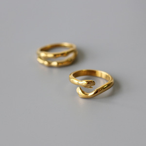 Bán Sỉ Trang Sức Ngón Tay Bằng Thép Không Gỉ Mạ Vàng 18K Nhẫn Ôm Tôi Tình Yêu Tự Mở Tay Dễ Thương Thời Trang Cho Nữ - Product Image 3