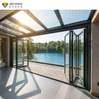 Portes pliantes accordéon en aluminium à double vitrage NFRC, isolées thermiquement, pour balcon, appartement, chambre