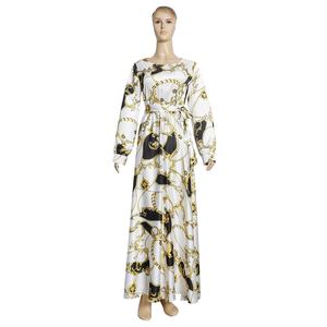 <span class=keywords><strong>H</strong></span> & D-vestido <span class=keywords><strong>Midi</strong></span> informal de cintura alta, estampado Digital bohemio, con lazo y cuello redondo - Product Image 2