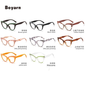 Boyarn popolare Clear Eyeglasses montature Leopard Eye trasparente <span class=keywords><strong>vetro</strong></span> Cat Eye Anti blu luce occhiali donna - Product Image 3