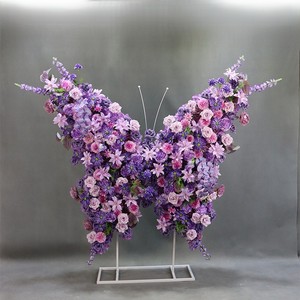 Arche de <span class=keywords><strong>mariage</strong></span> en métal personnalisée avec support de fleurs en soie rose papillon, faite à la main, durable, pour la maison, l'hôtel, le restaurant, les anniversaires - Product Image 5