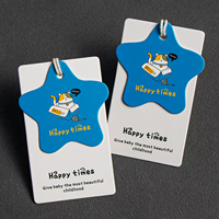 Cordon à fermoir à pression en carton souple de forme spéciale, à deux couches, pour vêtements pour enfants, avec impression de logo personnalisé, pour garçons et filles, destiné aux détaillants de boutiques