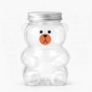 Botella PET de 500 ml con Forma de Oso Adorable, Tapa de Rosca de Aluminio, Impresión UV, para Bebidas Carbonatadas y Envasado de Jugos, de Vietnam - Product Image 1