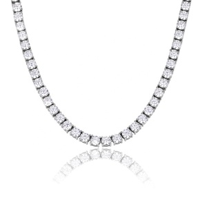 INS Hip Hop 3mm Moissanite S925 Chapado en plata pura con platino verdadero una fila collar de cadena de tenis joyería - Product Image 2