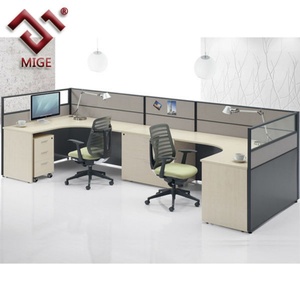 <b>U</b> <b>Shape</b> Wood Office <b>Desk</b> Partition - Product Image 1