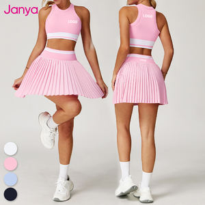 Janya da Tennis da donna con blocco colore <span class=keywords><strong>2</strong></span> pezzi Set gonna da Tennis con tasca laterale a vita alta Set da Tennis Set da Yoga traspirante - Product Image 6