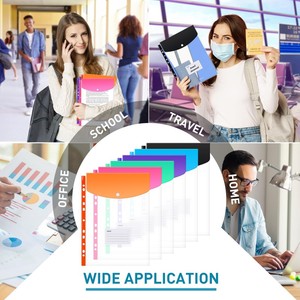 ए 4 प्लास्टिक वॉलेट पारदर्शी दस्तावेज़ फ़ाइल धारक 11 छेद pp पंच्ड फ़ाइल जेबों को एक्सपेंड करें - Product Image 6