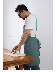 <span class=keywords><strong>Delantal</strong></span> de cocina de Chef con babero para <span class=keywords><strong>hombre</strong></span> de lona de algodón resistente al desgaste bien hecho con bolsillo ajustable a la venta - Product Image 5