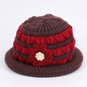 Chapeau bob en tricot d'hiver avec bordure rouge rose, chaud et épais pour femmes, protection du cou, pare-soleil pour le cyclisme en plein air - Product Image 4