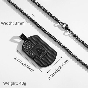 Unisex Thép Không Gỉ Vòng Cổ Thể Thao Bóng Chày 26 Thư Quảng Trường Hot Cross-Biên Giới Thiết Kế Hợp Thời Trang Phật Giáo Biểu Tượng <span class=keywords><strong>M</strong></span>àu Sắc Miễn Phí Quà Tặng - Product Image 2