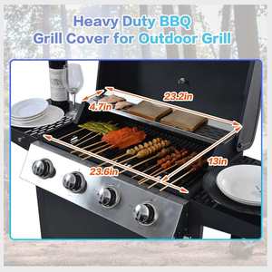 Parrilla de gas butano negra de 4 quemadores con dispositivo de seguridad antiflama para exteriores, ideal para barbacoas y fiestas. - Product Image 4