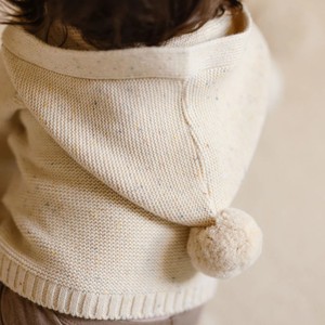 Cardigan pour bébé style japonais en coton épais 100 % avec capuche et pompon, anti-plis et respirant - Product Image 5