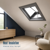 Fenêtre de toit fixe en aluminium architectural 6063-T5 avec isolation thermique pour cuisine et villas d'élite