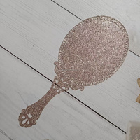 Carte d'invitation de Quinceañera en miroir pailleté doré rose, découpe au laser DIY, carte de vœux pour fête de mariage Sweet 15, couleur personnalisée