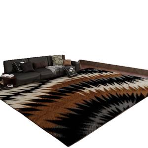 Alfombra geométrica moderna Xinzhiyuan, rectangular, resistente a las manchas, de felpa, para sala de estar, para sofá y mesa de centro - Product Image 5