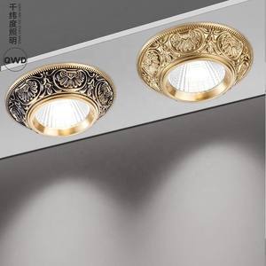 Proyecto de iluminación empotrada de latón Vintage 3W/5W/7W LED Downlight interior tallado clásico Retro Retrofit Downlight - Product Image 6