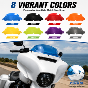 กระจกบังลมขนาด 4.5 นิ้ว <span class=keywords><strong>7</strong></span> นิ้ว สำหรับ Harley Electra Glide Street Glide ปี 2014-2025  วัสดุโพลีคาร์บอเนต FMR ป้องกันรอยขีดข่วน - Product Image 1