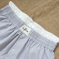 Vente en gros de logos personnalisés pyjama boxer boutonné en coton taille basse à rayures avec bordure en dentelle pour filles Y2K pour femmes