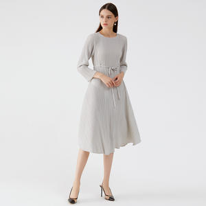 Vestido <span class=keywords><strong>de</strong></span> Mujer Nuevo <span class=keywords><strong>de</strong></span> Primavera <span class=keywords><strong>2022</strong></span>, Estilo Coreano, Color Sólido, Cuello Redondo, Estilo Francés, Delgado, Plisado, <span class=keywords><strong>de</strong></span> Longitud Media - Product Image 3