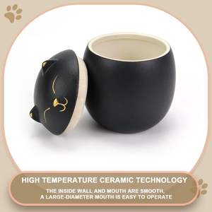 Urne funéraire en céramique pour chat avec carte commémorative, figurine de chat gravée personnalisée pour cendres, urne de crémation pour animaux de compagnie, cadeau de sympathie - Product Image 3