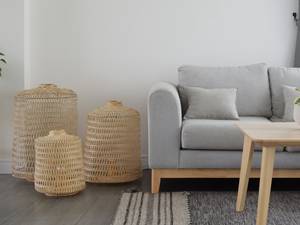 Woven Bamboo <b>Rattan</b> Floor Lamp Standing Light <b>Lantern</b> Basket Natural Rustic Design Boho Home Decor Vietnam Manufacturer Supplier - Product Image 5