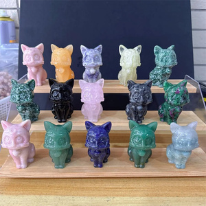 Vente en gros d'animaux mignons en cristal Pierres de guérison hibou en jade blanc pour la décoration - Product Image 4