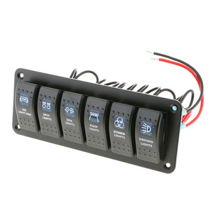 Pre-Wired <strong>Switch</strong> <strong>Panel</strong> 6 Gang Toggle ON-OFF Blue Illuminated for Automotive Truck RV 12-24V DC - Product Image 4