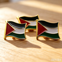 Broche drapeau pays arabe or bon marché épinglette drapeau insigne de paix personnalisé