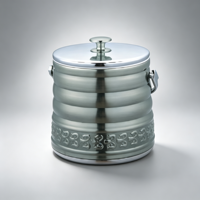 Qahwa Optimized Covered Ice Bucket Combo Metal Shell SS Inner untuk Penyajian Kopi Arab di Masjid, Festival, dan Pengadaan Grosir