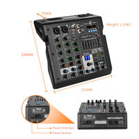 Console de mixage DJ professionnelle B4, nouveau design, mixeur audio avec cartes son et mixeurs audio USB BT