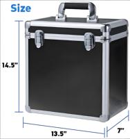 Boîte de rangement pour disques vinyles en aluminium, capacité de 32 disques, réutilisable, durable, résistante à l'eau