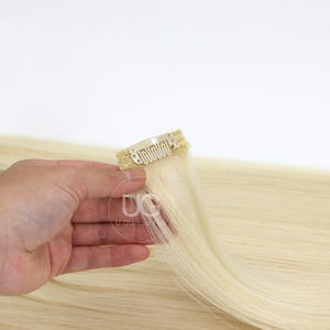 UGlamour 100% 천연 생모 이중 웨프트 헤어 익스텐션 클립형 탈모 없음 엉킴 없음 - Product Image 2