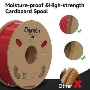 Высококачественная красная PLA-нить Gratkit для 3D-принтеров, 1,75 мм, 1 кг на картонной катушке, прочность на растяжение 36+1,5 по ASTM D638 - Product Image 6