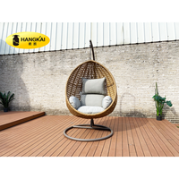 Chaise suspendue pour meubles d'extérieur avec coussins, balançoire de jardin, chaise œuf en rotin PE
