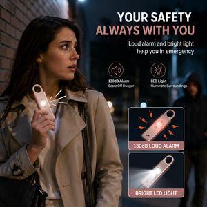 Alarme <span class=keywords><strong>de</strong></span> sécurité personnelle SOS 130 dB, porte-clés rechargeable, alarme <span class=keywords><strong>de</strong></span> <span class=keywords><strong>panique</strong></span> d'urgence avec localisation GPS pour la sécurité des femmes en voyage - Product Image 4