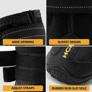 छोटे मध्यम बड़े पिल्ला बूट्स के लिए चिंतनशील पट्टियों के साथ ज़िज़पेट कुत्ते के जूते - Product Image 4