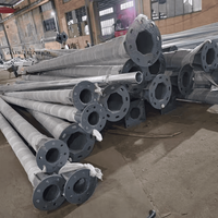 Poteau électrique octogonal en acier galvanisé à chaud de 8m/10m/12m pour la distribution d'énergie, directement de l'usine