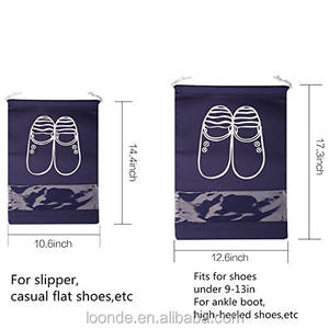 กระเป๋าใส่รองเท้าแบบมีเชือกผูก ทำจากผ้าไม่ถักทอ กันน้ำ สำหรับใส่รองเท้า ใช้ได้ทั้งชายและหญิง - Product Image 2