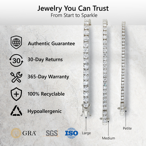 <span class=keywords><strong>Bracciale</strong></span> Tennis in Moissanite USA 3mm <span class=keywords><strong>Argento</strong></span> Sterling <span class=keywords><strong>925</strong></span> Placcato Oro 14K VVS Gioielli per Donne e Uomini Diamante Sintetico - Product Image 3