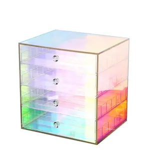 Brillant Acrylique Maquillage Organisateur Irisé Boîte De Rangement 2 3 4 Tiroir Pour La Maison Décoration