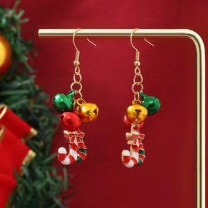 Pendientes de Aleación Estilo Europeo-Americano, Aretes de Navidad Unisex, Campana de Moda, Árbol de Navidad, Regalo, Venta al por Mayor Transfronteriza - Product Image 3