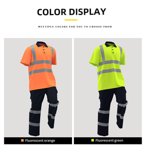 Chemises polo haute visibilité à <span class=keywords><strong>s</strong></span>échage rapide personnalisées, pantalons de travail, vêtements de travail routier, t-shirts d'été avec pantalon - Product Image 4