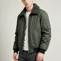 Blouson Bomber Homme Hiver Chaud avec Col en Fourrure, Veste Décontractée Coupe-Vent pour Homme, Manteau Zippé Streetwear pour Homme
