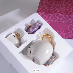Groothandel Op Maat Gemaakte Print Geschilderde Schoonheid En Het Beest Porseleinen Set Cartoon Olifant 3d Theekop Theepot Keramische Koffiemok - Product Image 6